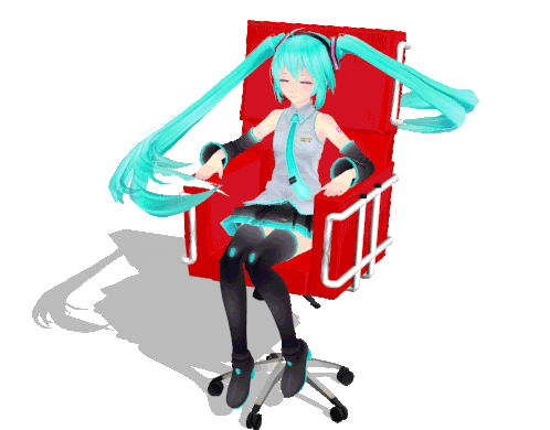 miku spinning in a chair